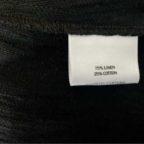 Eileen Fisher Black Linen Blend button down blouse - SZ XL - Picture 3 of 8